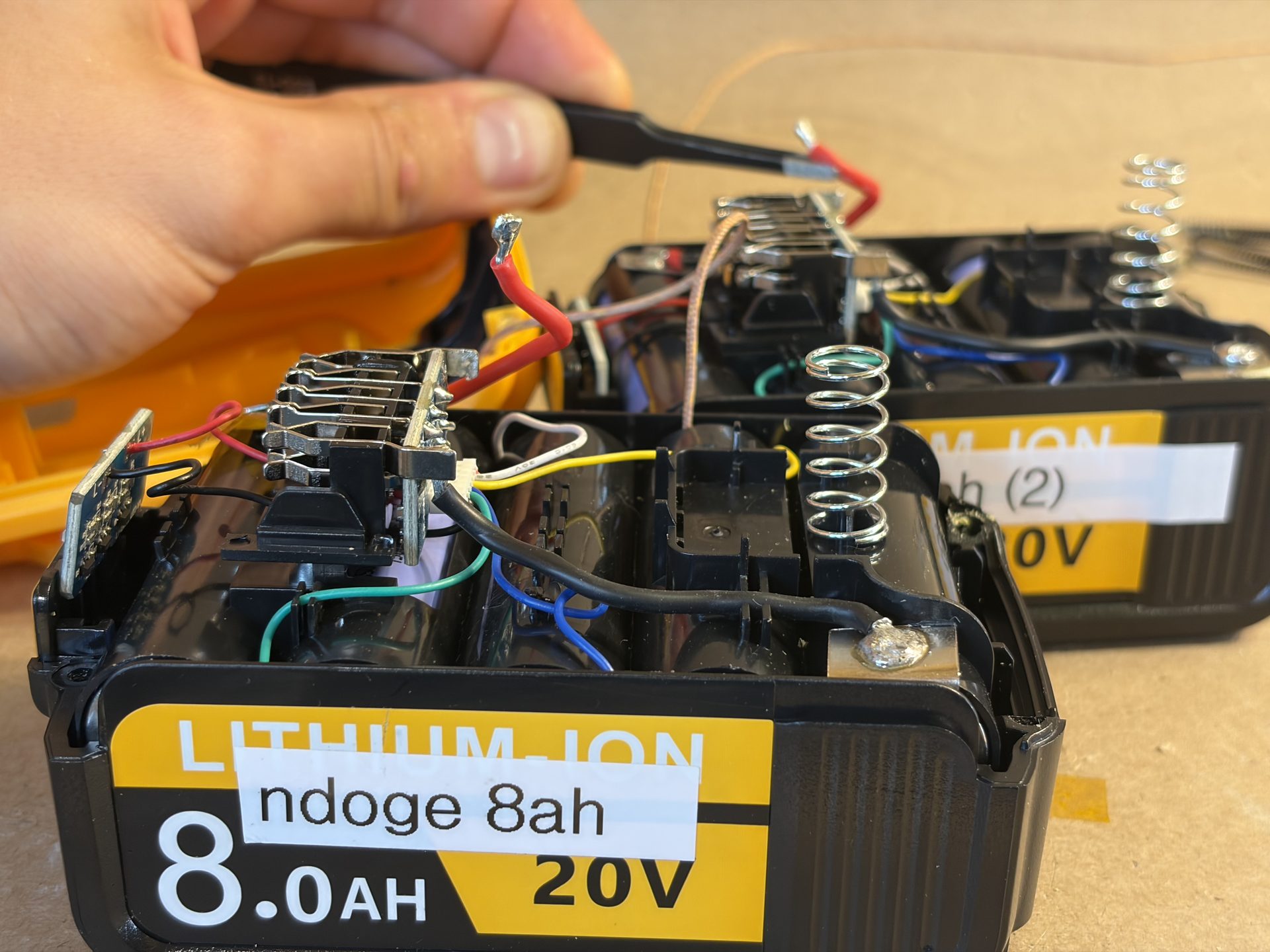 Crap current routing joints failed early; notice the exact same failure mode in 2 packs tested back to back