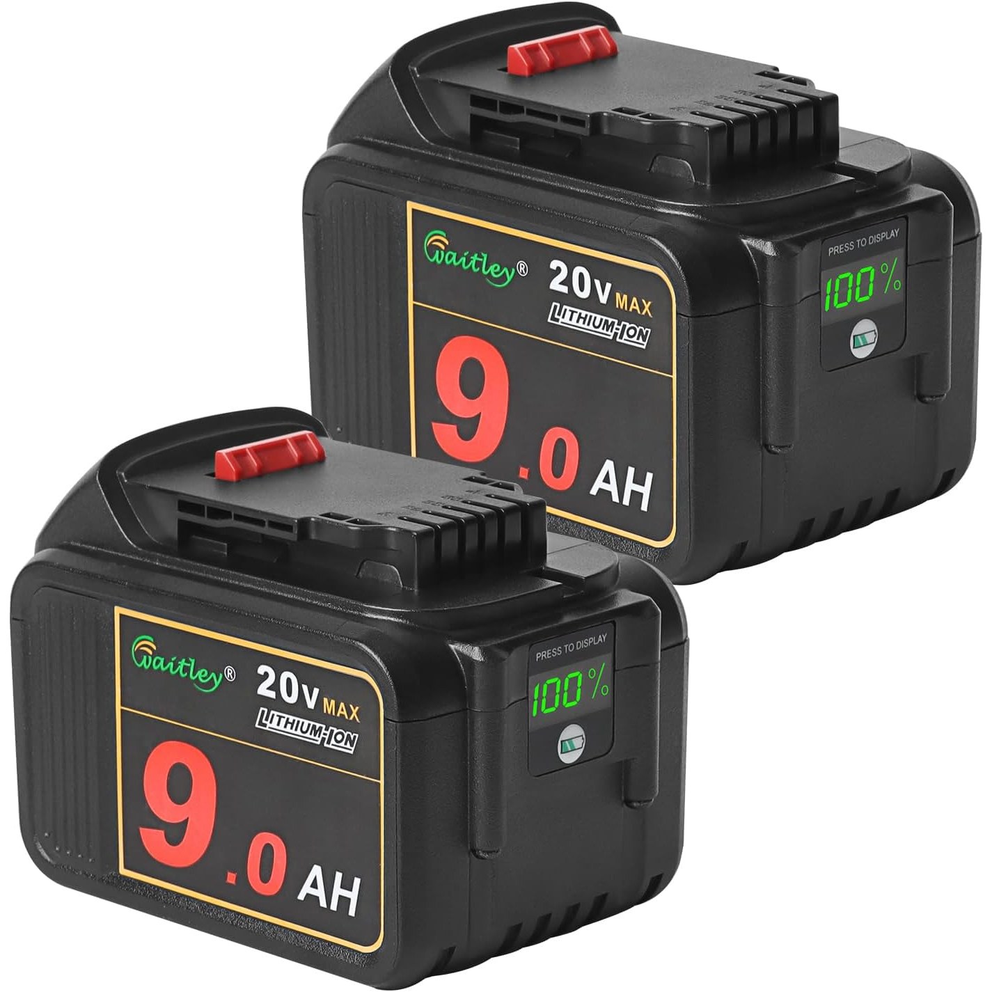 waitley 2 Pack 20V 9.0Ah Replacement Battery